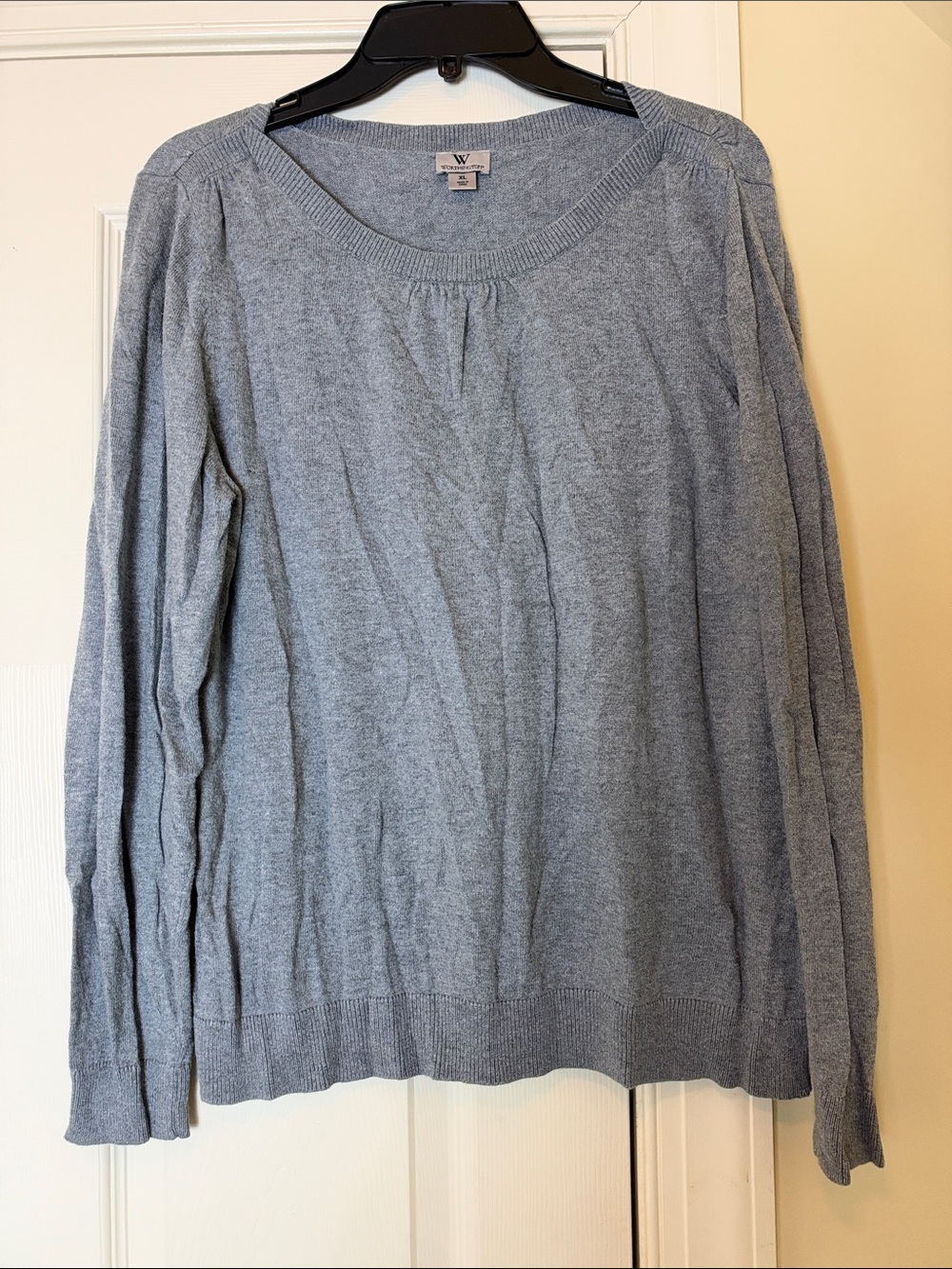 Worthington Gray Knit Long Sleeve Sweater size XL